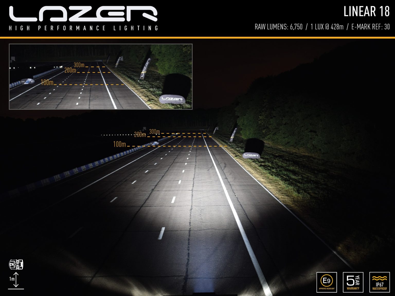 Lazer High beam light Linear-18 Standard - wide-angle — PICKUPS4X4.EU